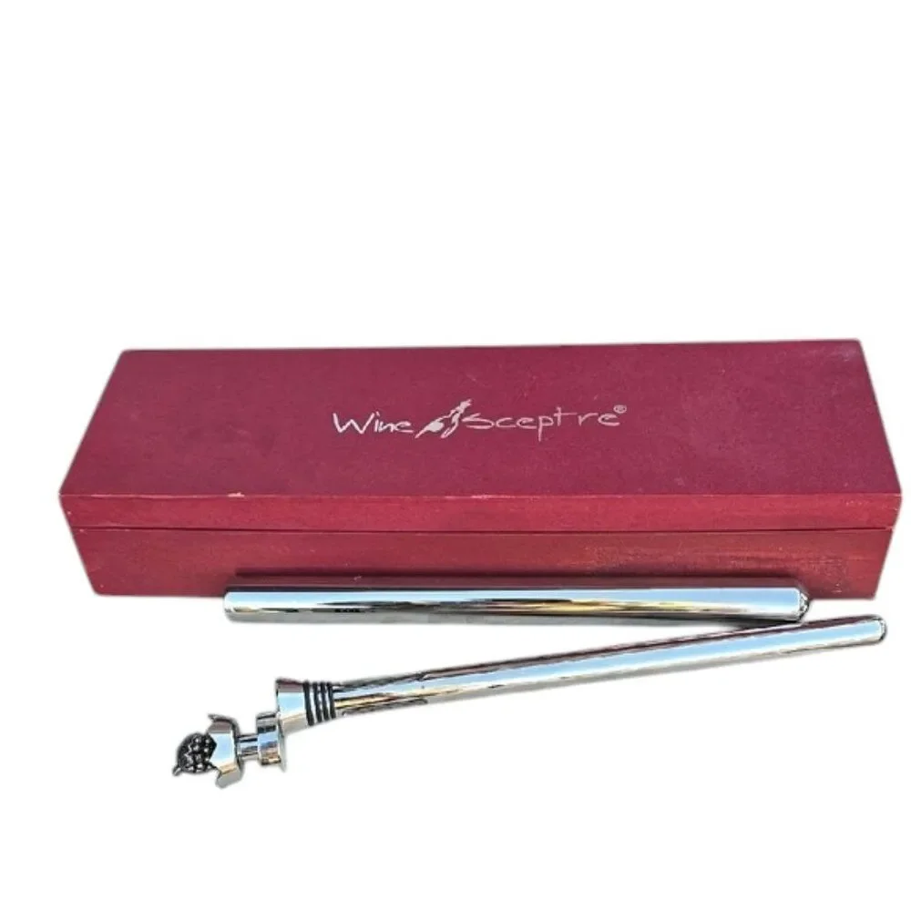 Wine Sceptre Silver Wine Chiller & Aerator with Grape Top